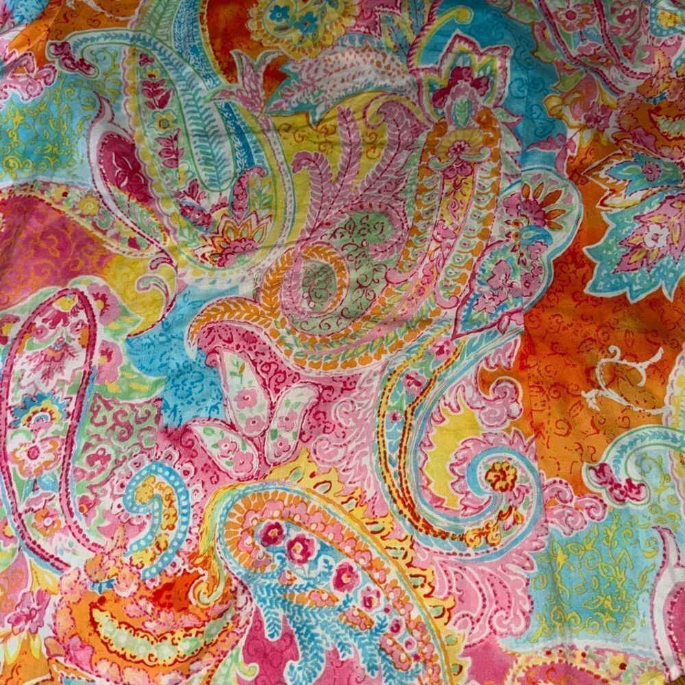 Chaps Paisley Print Multicolored Button Down Top Shirt Women's sz XL - Picture 11 of 12
